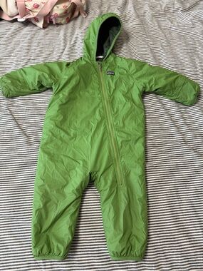 Patagonia Reversible Green Toddler Quilted Snowsuit